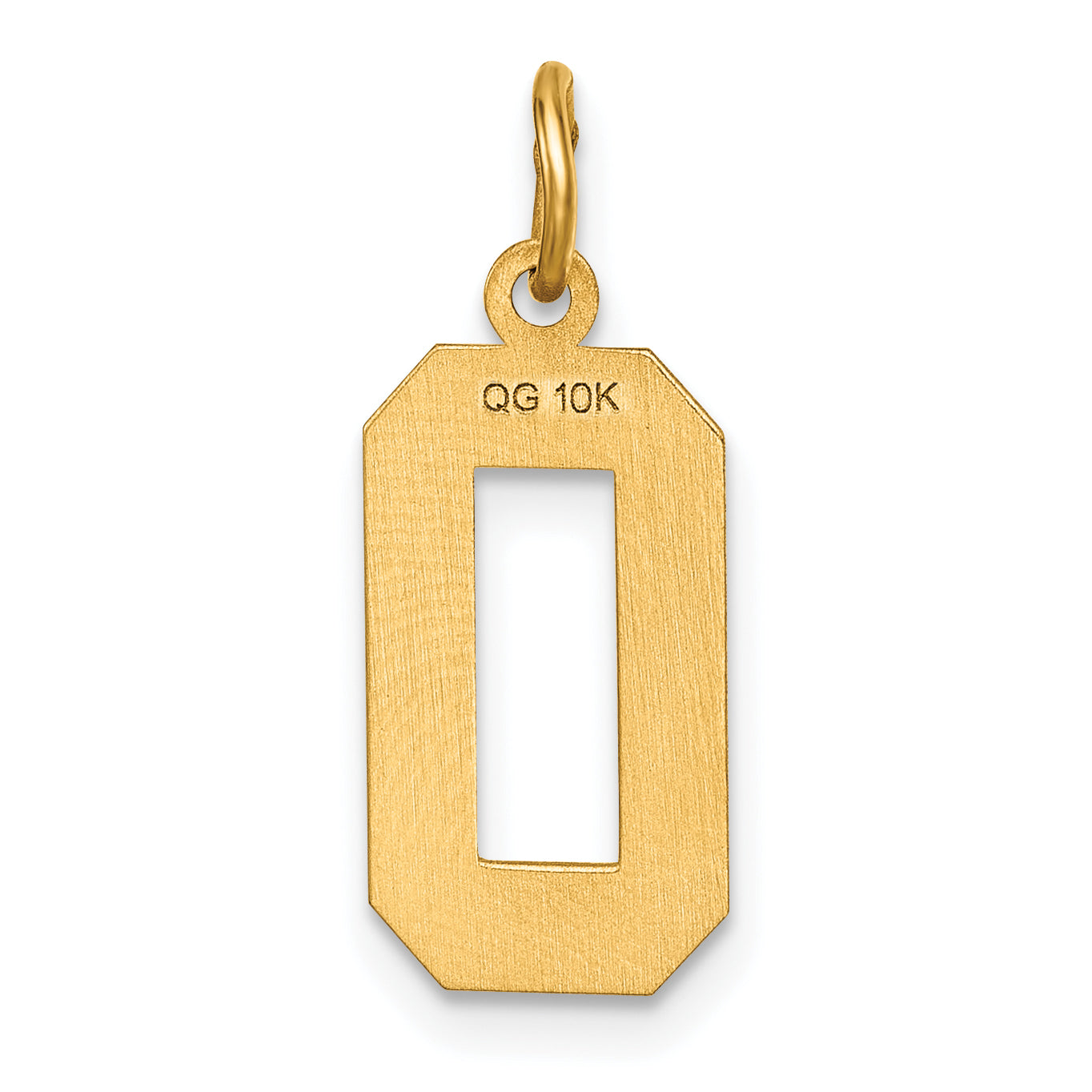 10ky Casted Medium Diamond-cut Number 0 Charm