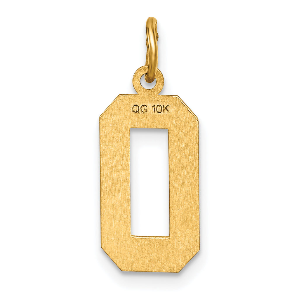 10ky Casted Medium Diamond-cut Number 0 Charm