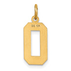 10ky Casted Medium Diamond-cut Number 0 Charm