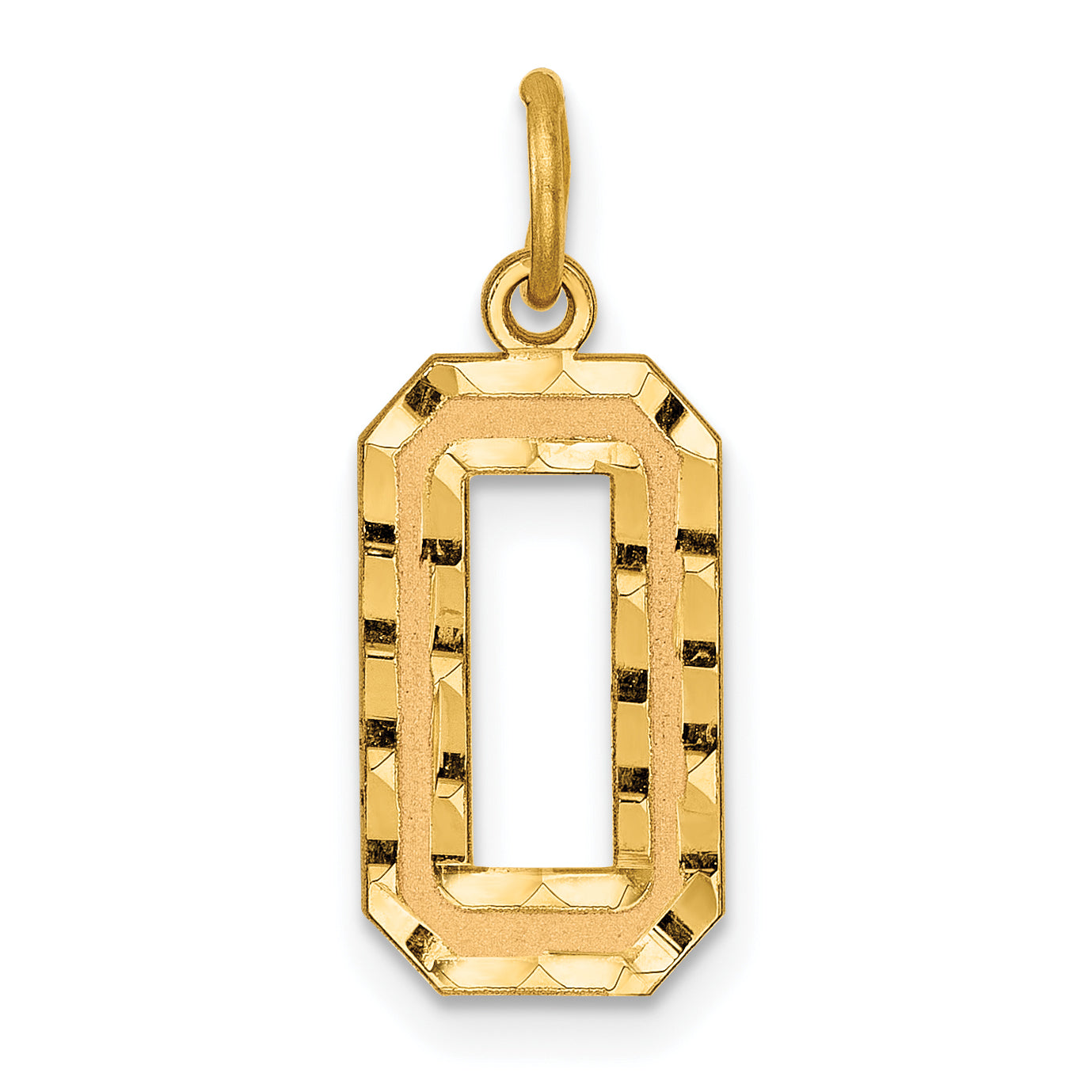 10ky Casted Medium Diamond-cut Number 0 Charm Main image