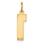 10ky Casted Medium Diamond-cut Number 1 Charm