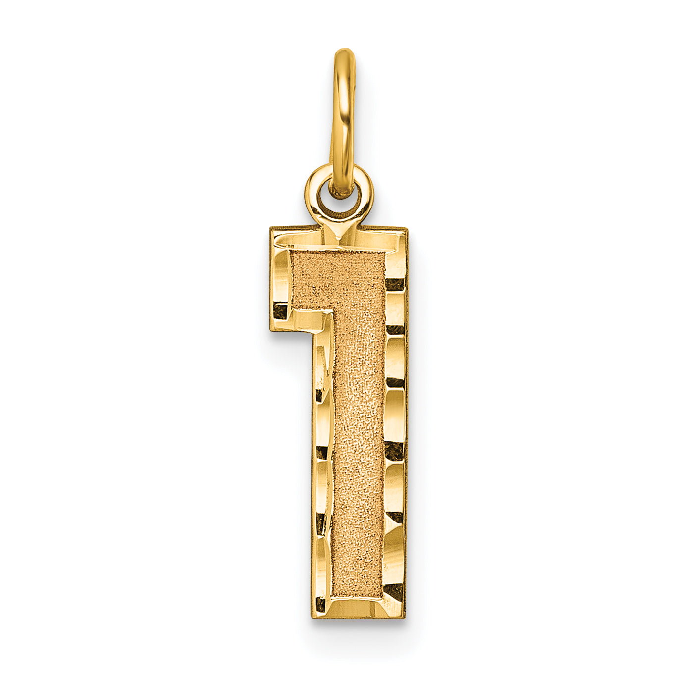 10ky Casted Medium Diamond-cut Number 1 Charm