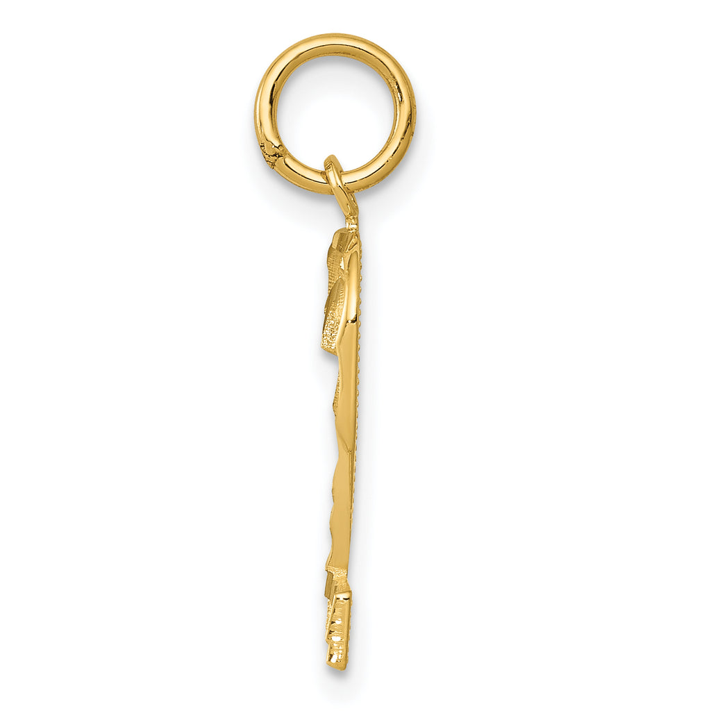 10ky Casted Medium Diamond-cut Number 2 Charm