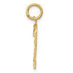 10ky Casted Medium Diamond-cut Number 2 Charm