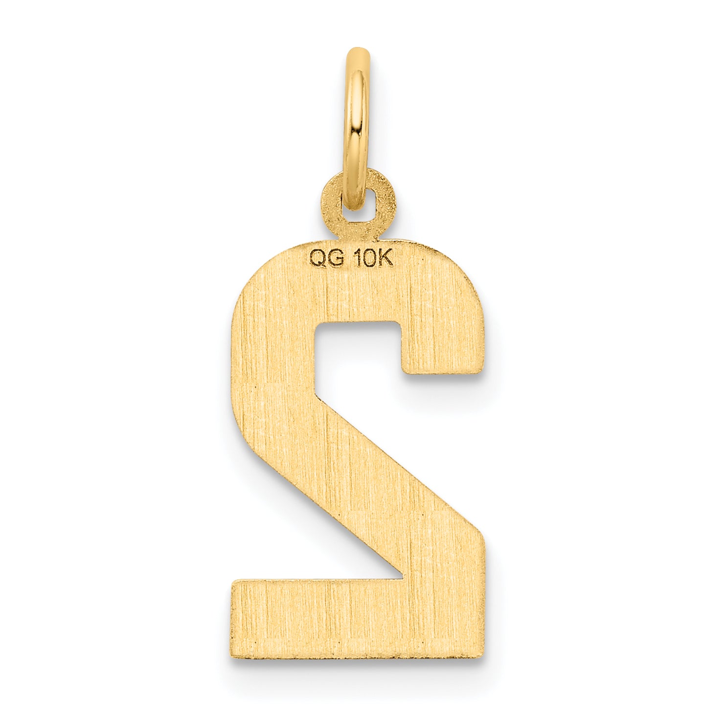 10ky Casted Medium Diamond-cut Number 2 Charm