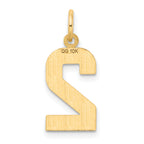 10ky Casted Medium Diamond-cut Number 2 Charm
