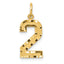 10ky Casted Medium Diamond-cut Number 2 Charm