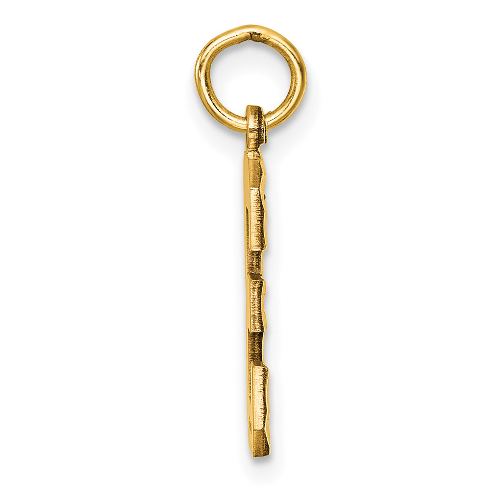 10ky Casted Medium Diamond-cut Number 3 Charm