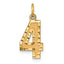 10ky Casted Medium Diamond-cut Number 4 Charm