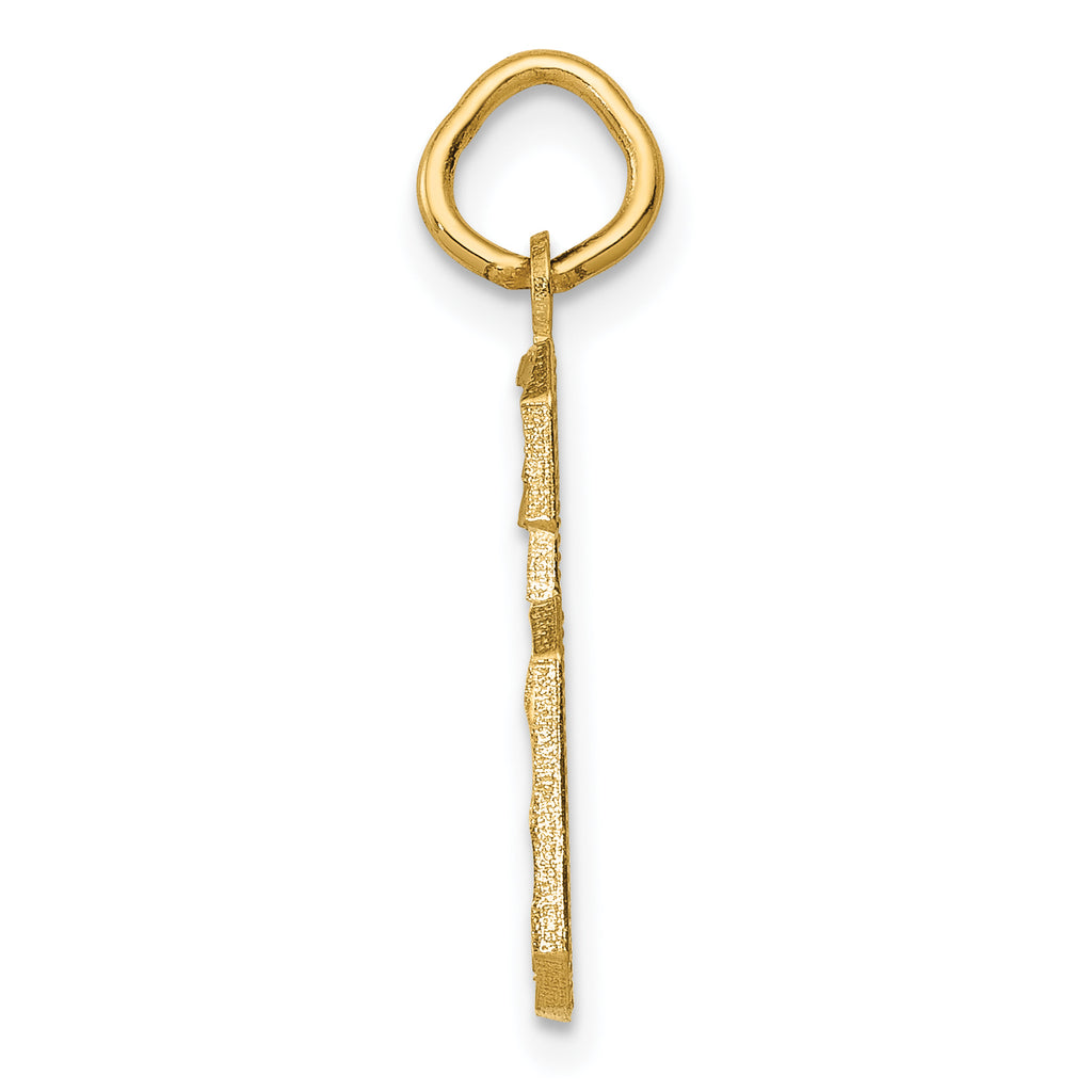 10ky Casted Medium Diamond-cut Number 6 Charm