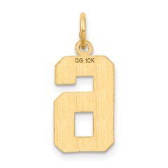 10ky Casted Medium Diamond-cut Number 6 Charm