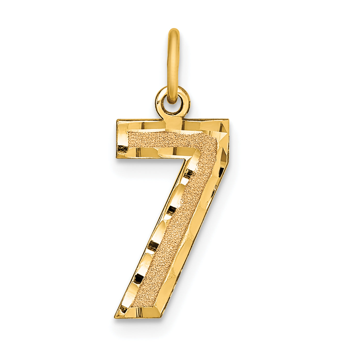 10ky Casted Medium Diamond-cut Number 7 Charm Main image