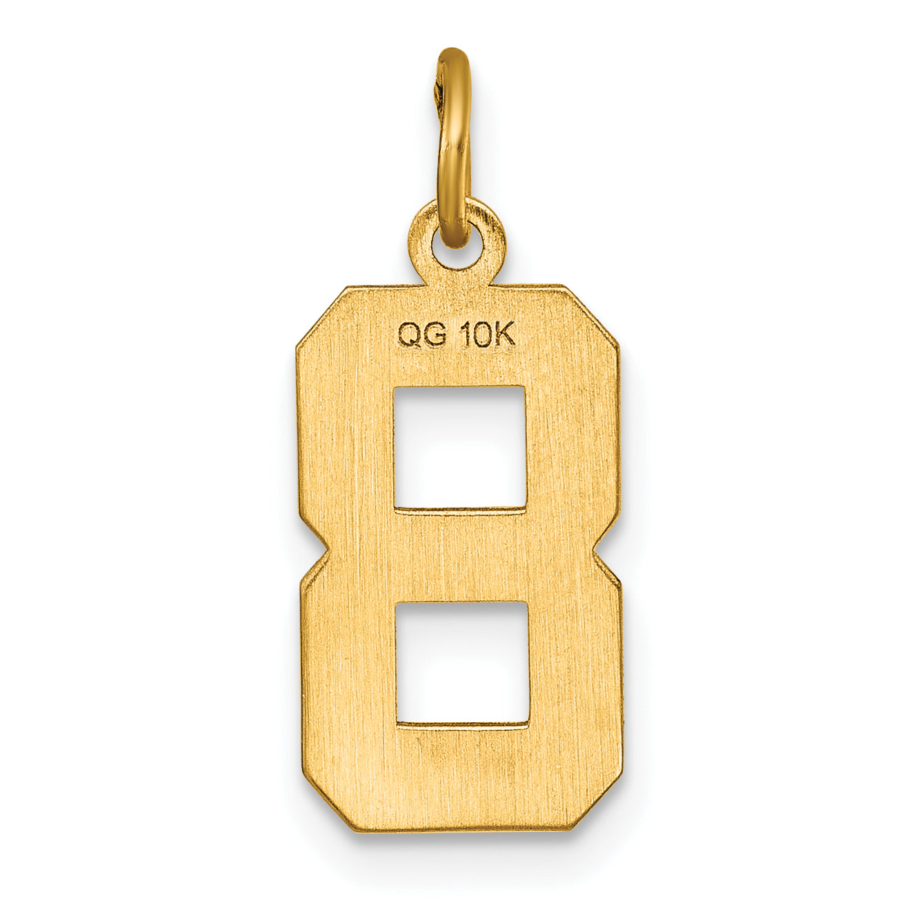 10ky Casted Medium Diamond-cut Number 8 Charm