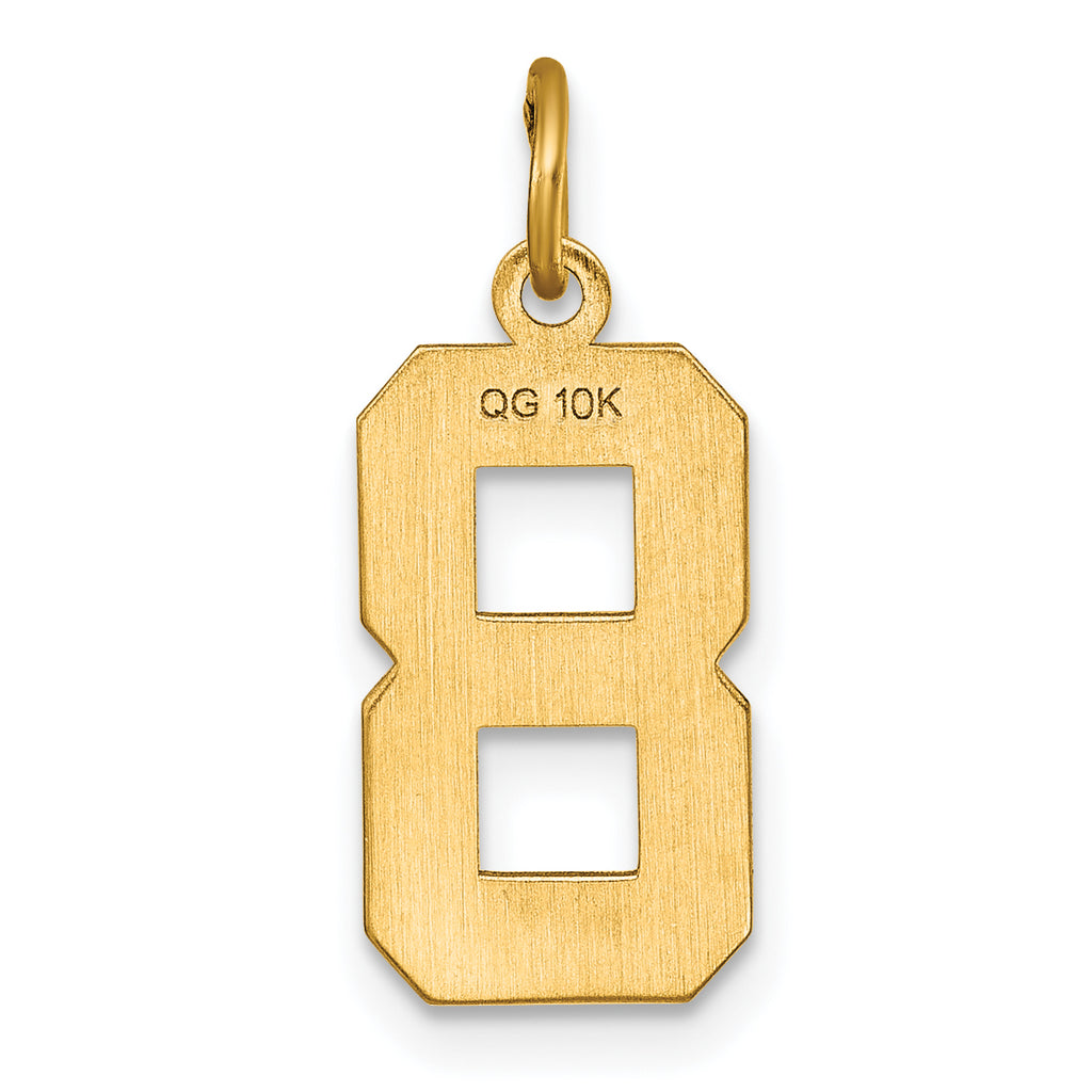 10ky Casted Medium Diamond-cut Number 8 Charm