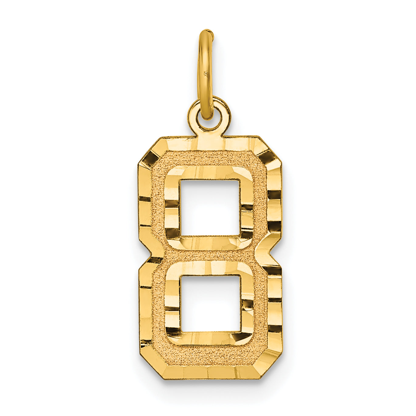 10ky Casted Medium Diamond-cut Number 8 Charm Main image