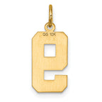 10ky Casted Medium Diamond-cut Number 9 Charm