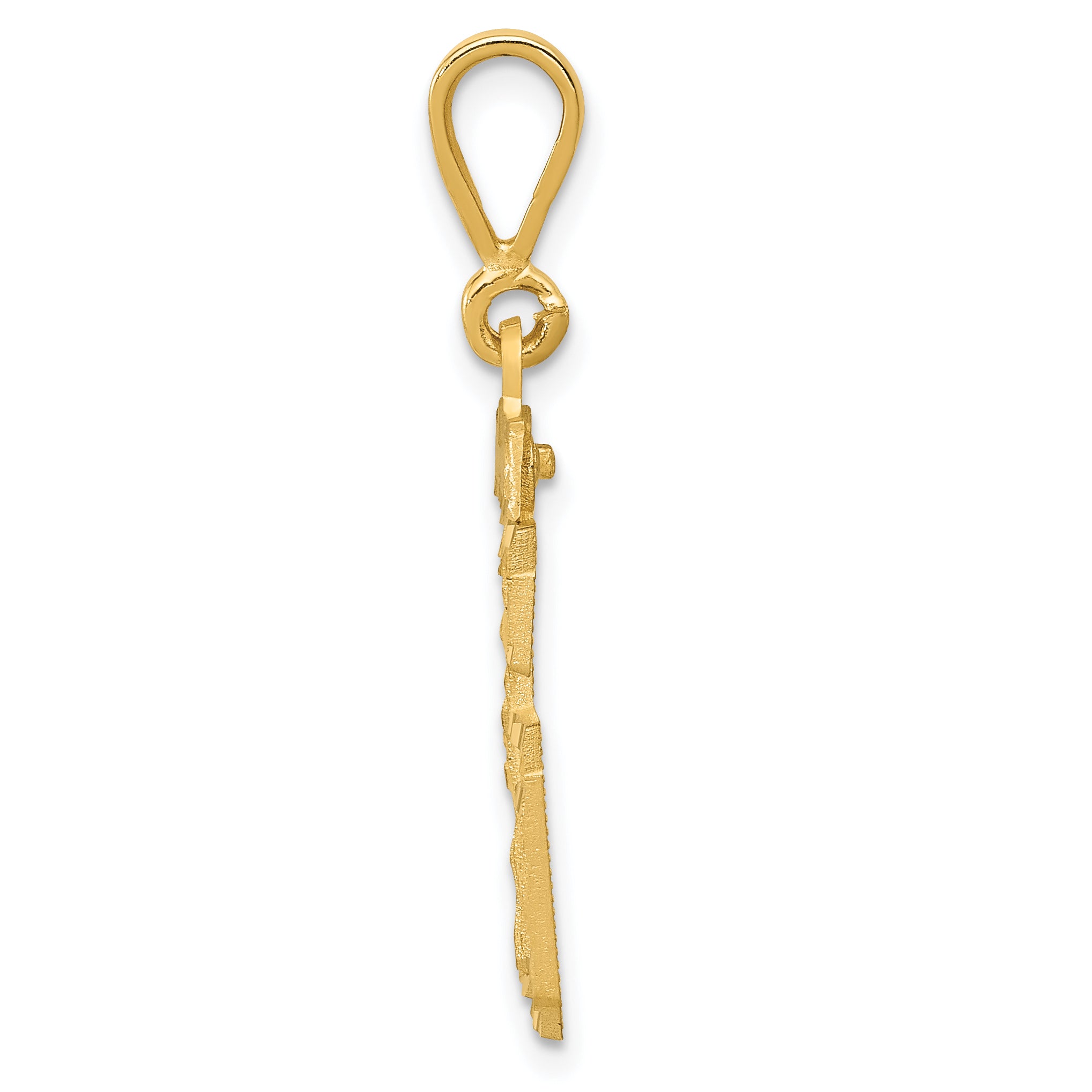 10ky Casted Medium Diamond-cut Number 36 Charm