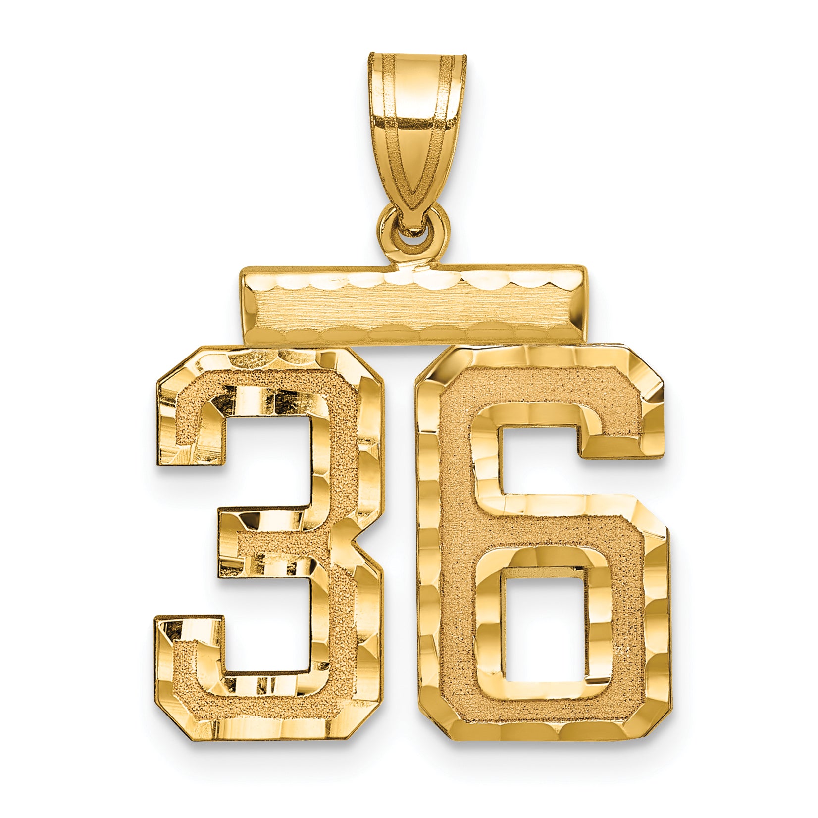 10ky Casted Medium Diamond-cut Number 36 Charm Main image