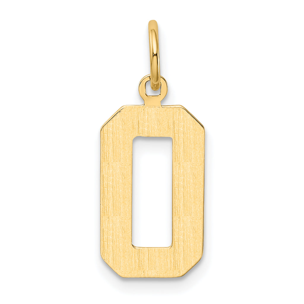 10k Medium Polished Number 0 Charm