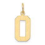 10k Medium Polished Number 0 Charm