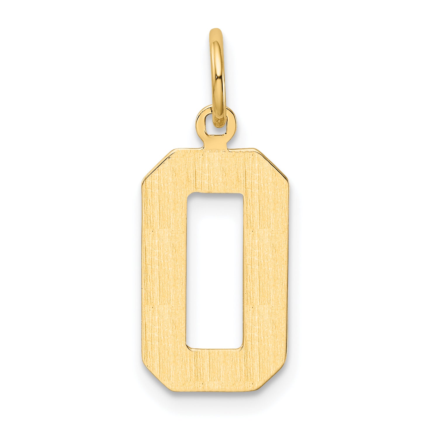 10k Medium Polished Number 0 Charm
