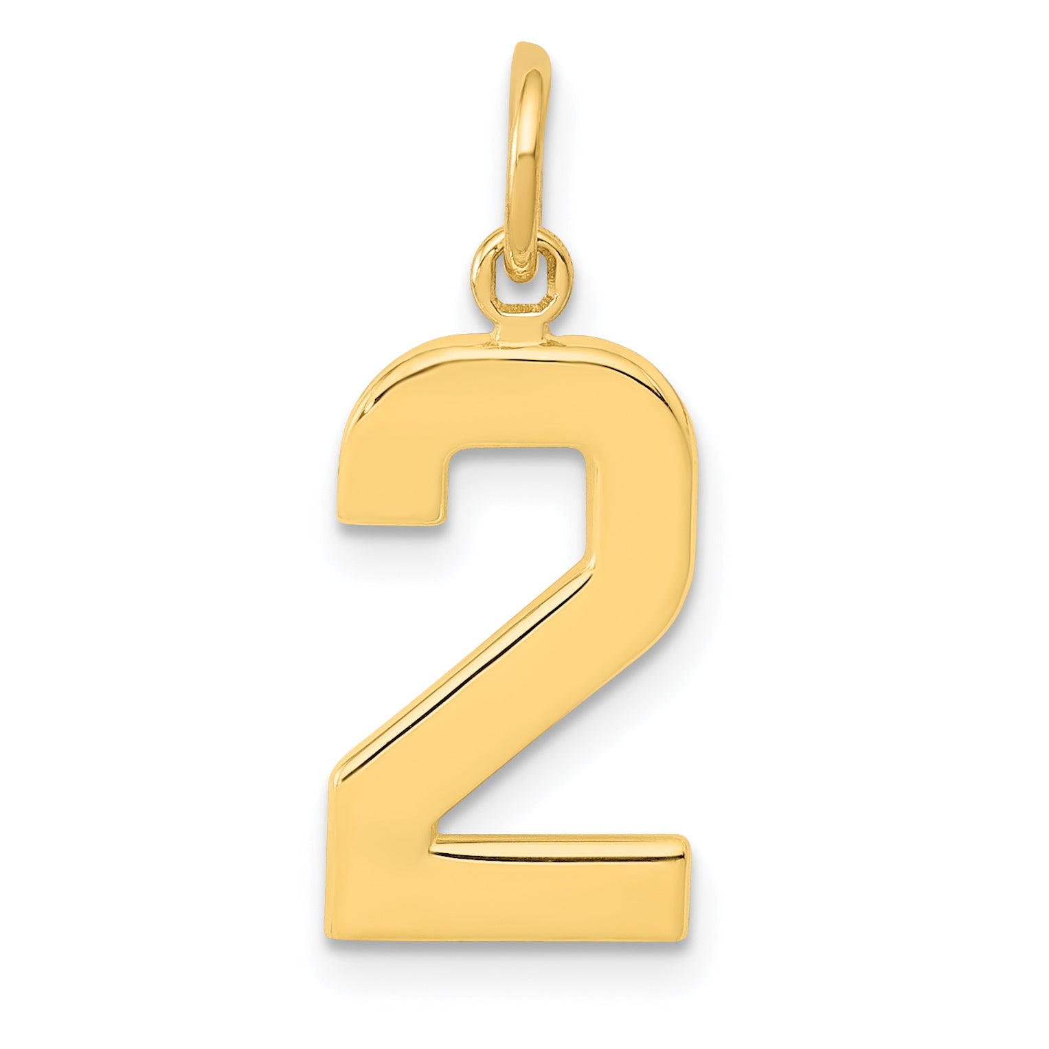 10k Medium Polished Number 2 Charm Main image