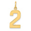 10k Medium Polished Number 2 Charm