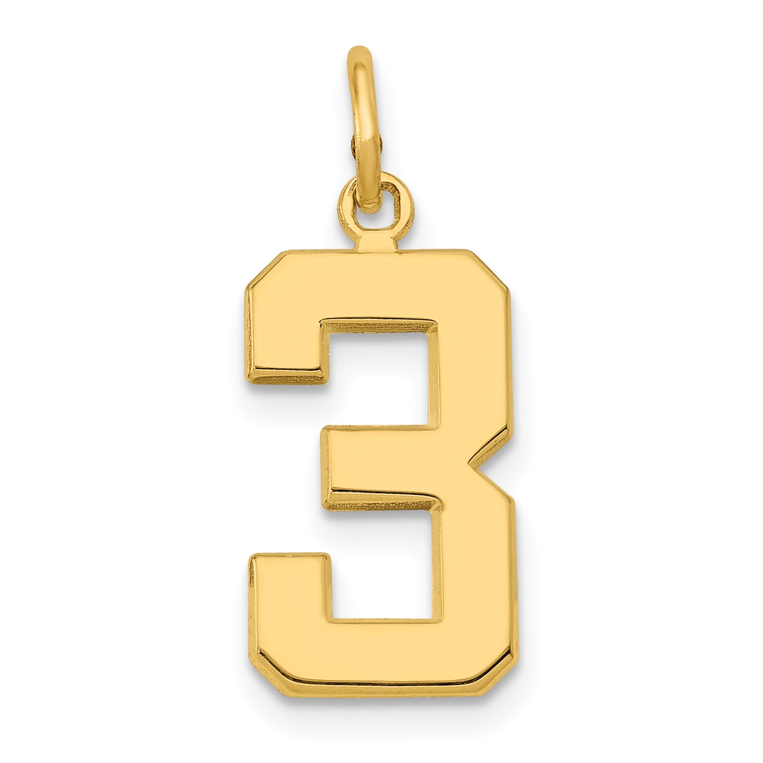 10k Medium Polished Number 3 Charm Main image
