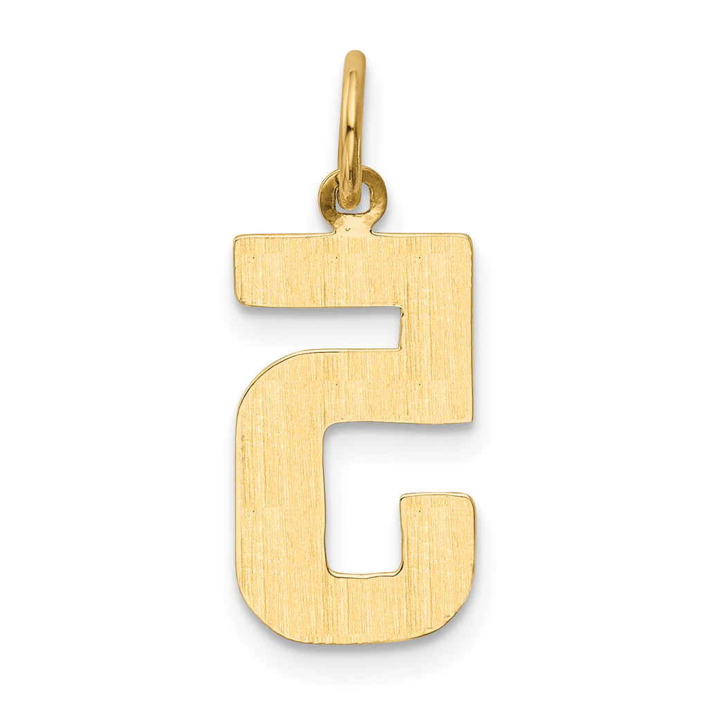 10k Medium Polished Number 5 Charm