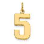 10k Medium Polished Number 5 Charm