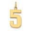 10k Medium Polished Number 5 Charm