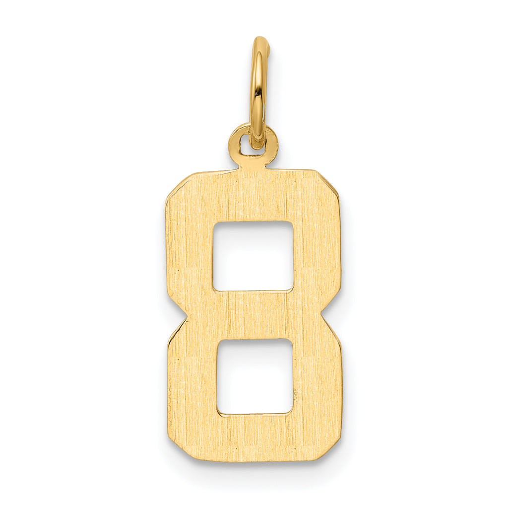 10k Medium Polished Number 8 Charm