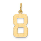 10k Medium Polished Number 8 Charm