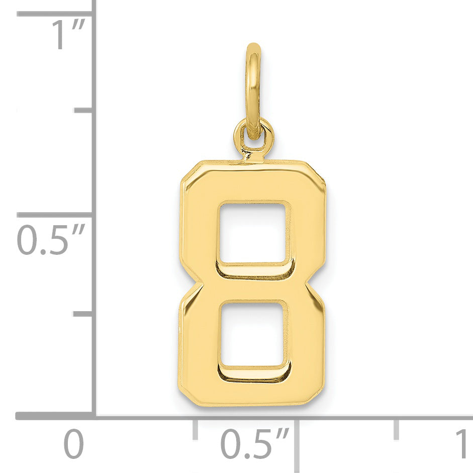 10k Medium Polished Number 8 Charm