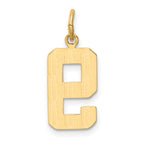 10k Medium Polished Number 9 Charm