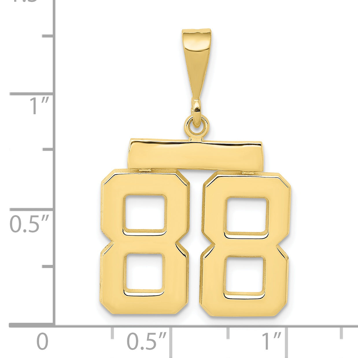 10k Medium Polished Number 88 Charm