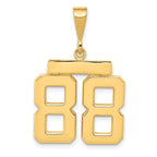 10k Medium Polished Number 88 Charm