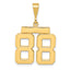 10k Medium Polished Number 88 Charm
