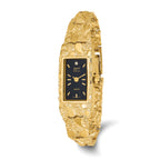 10k 15x31mm Black Dial Rectangular Face 7 inch Nugget Watch