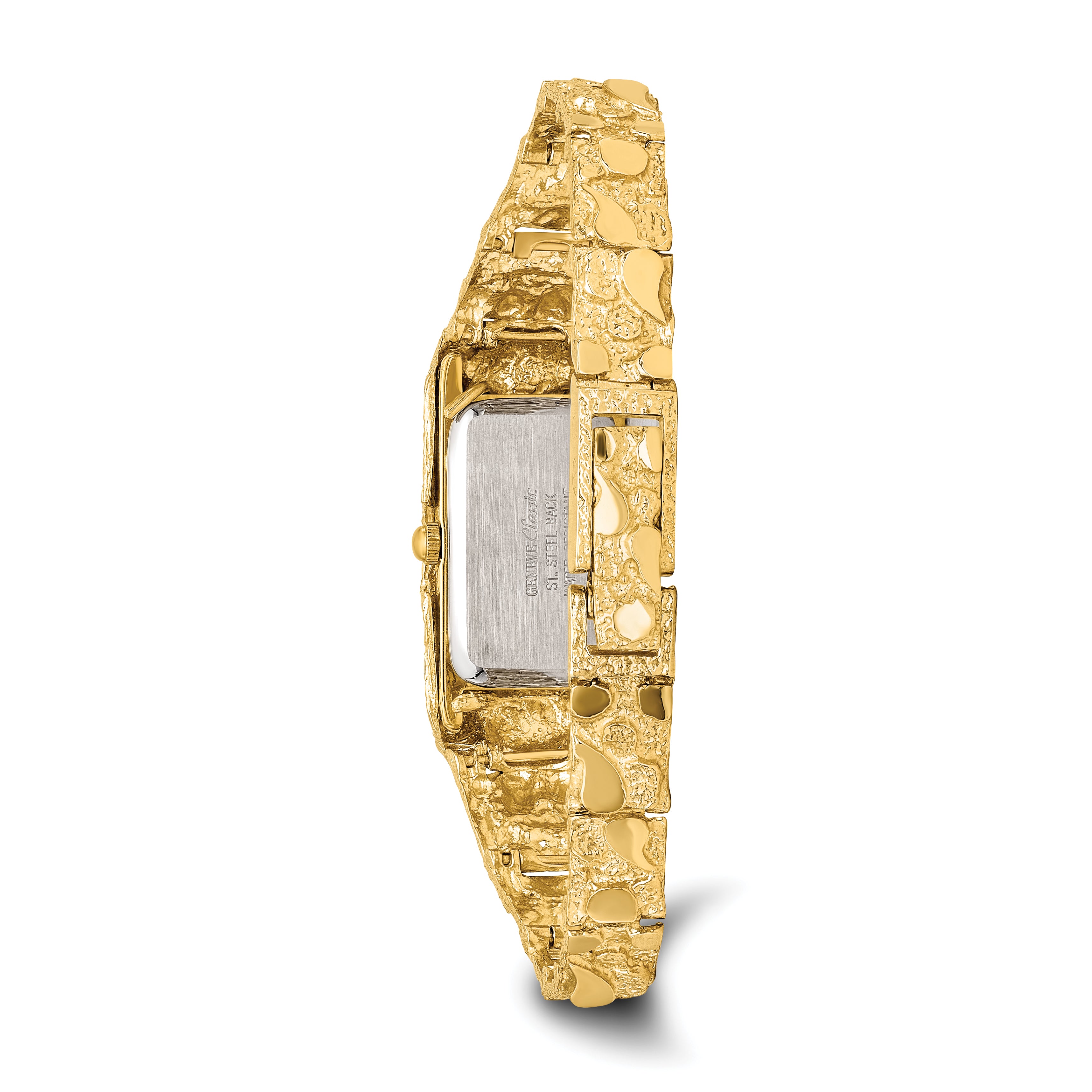10k 15x31mm Champagne Dial Rectangular Face 7 inch Nugget Watch