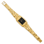 10k 27x47mm Black Dial Square Face 8 inch Nugget Watch