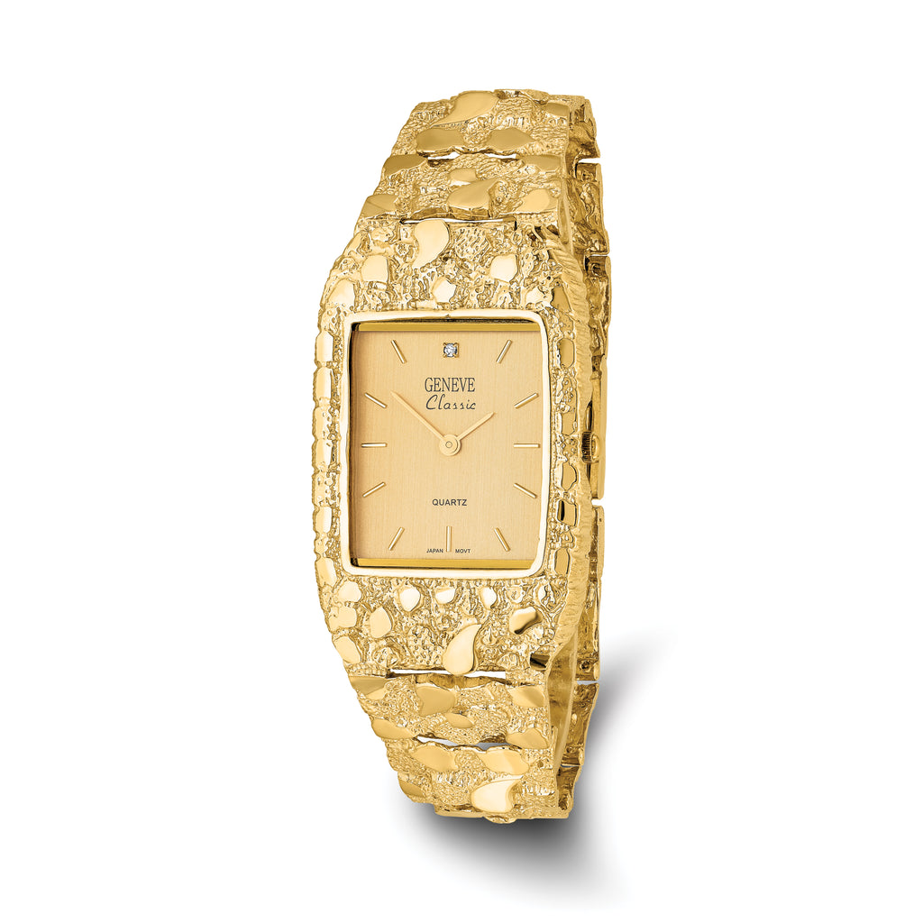10k 27x47mm Champagne Dial Square Face 8 inch Nugget Watch