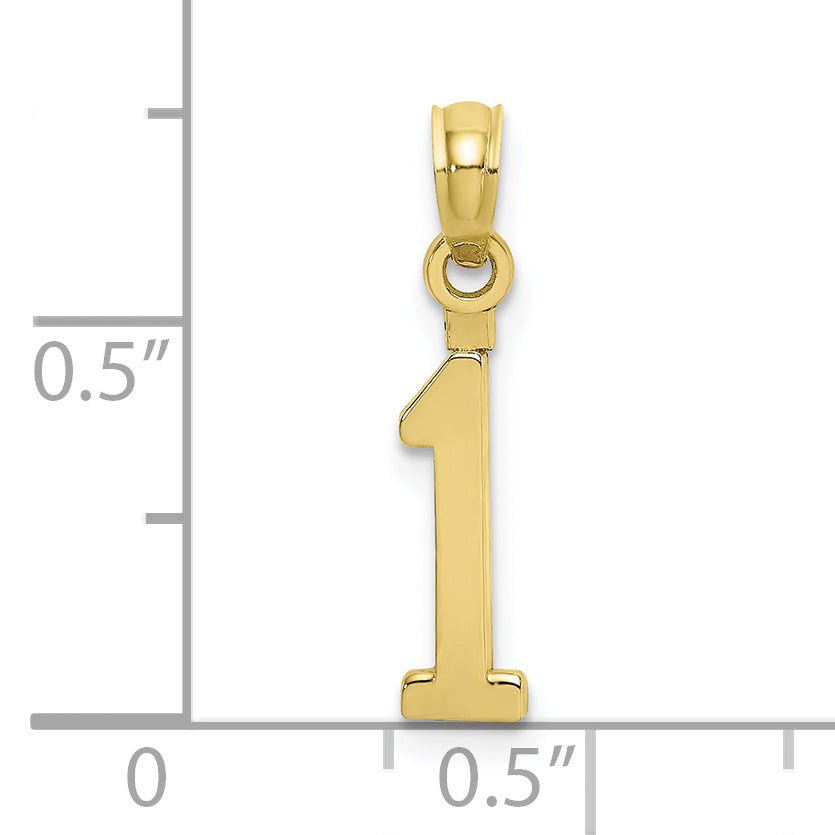 10K Number 1 Block Charm