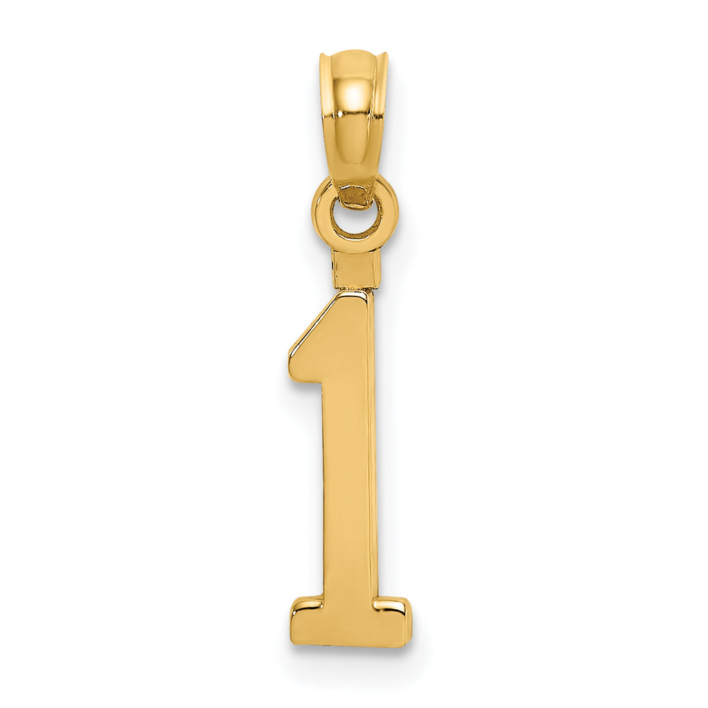 10K Number 1 Block Charm
