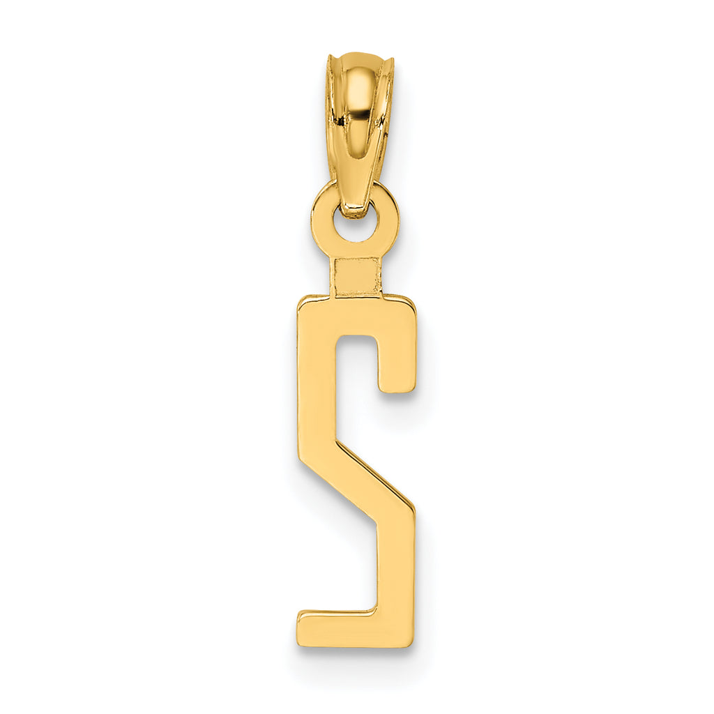 10K Number 2 Block Charm