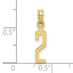10K Number 2 Block Charm