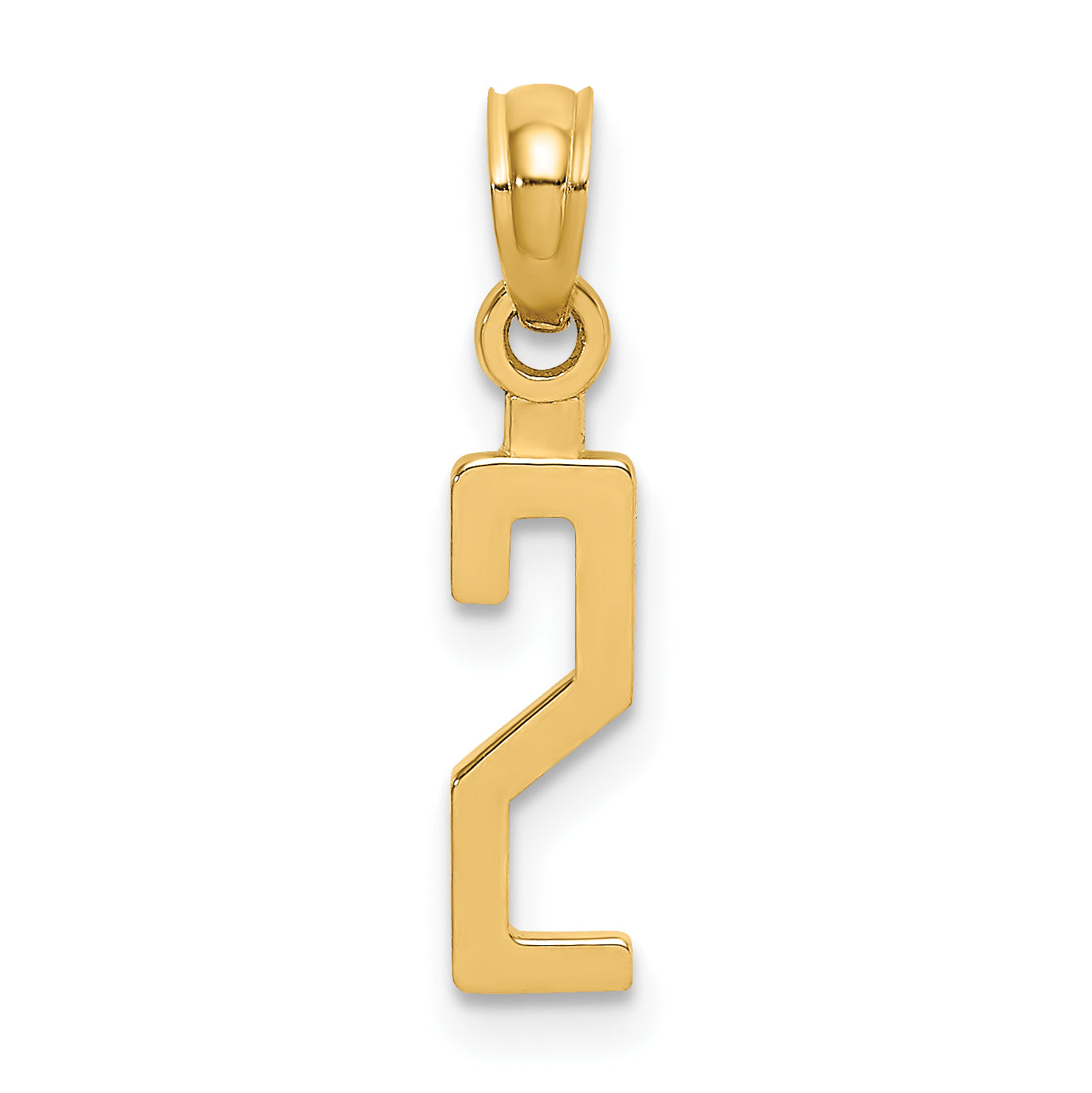 10K Number 2 Block Charm Main image