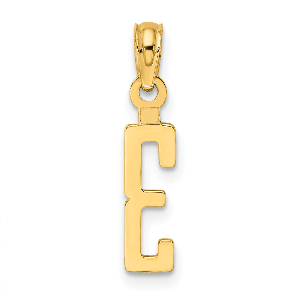10K Number 3 Block Charm
