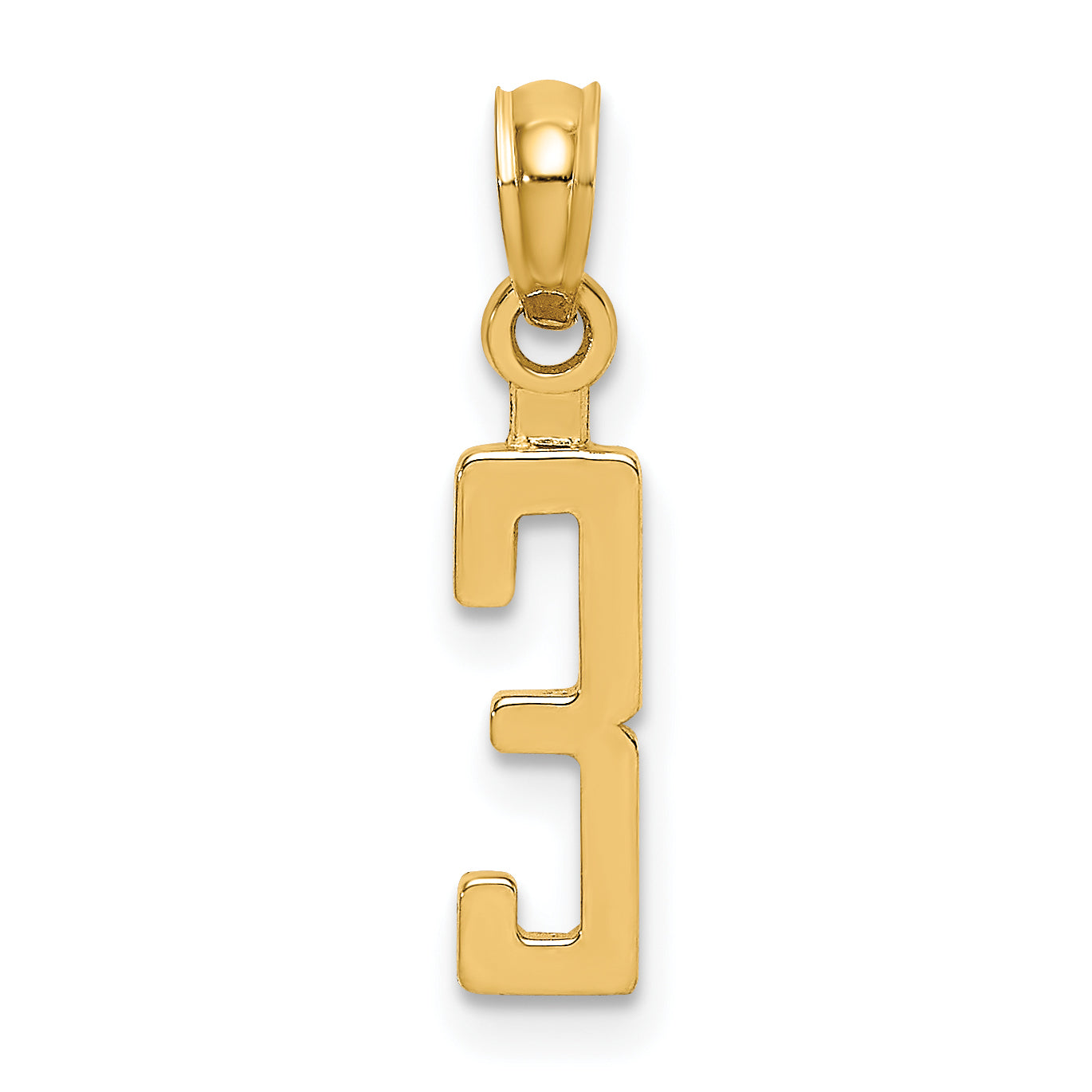 10K Number 3 Block Charm Main image
