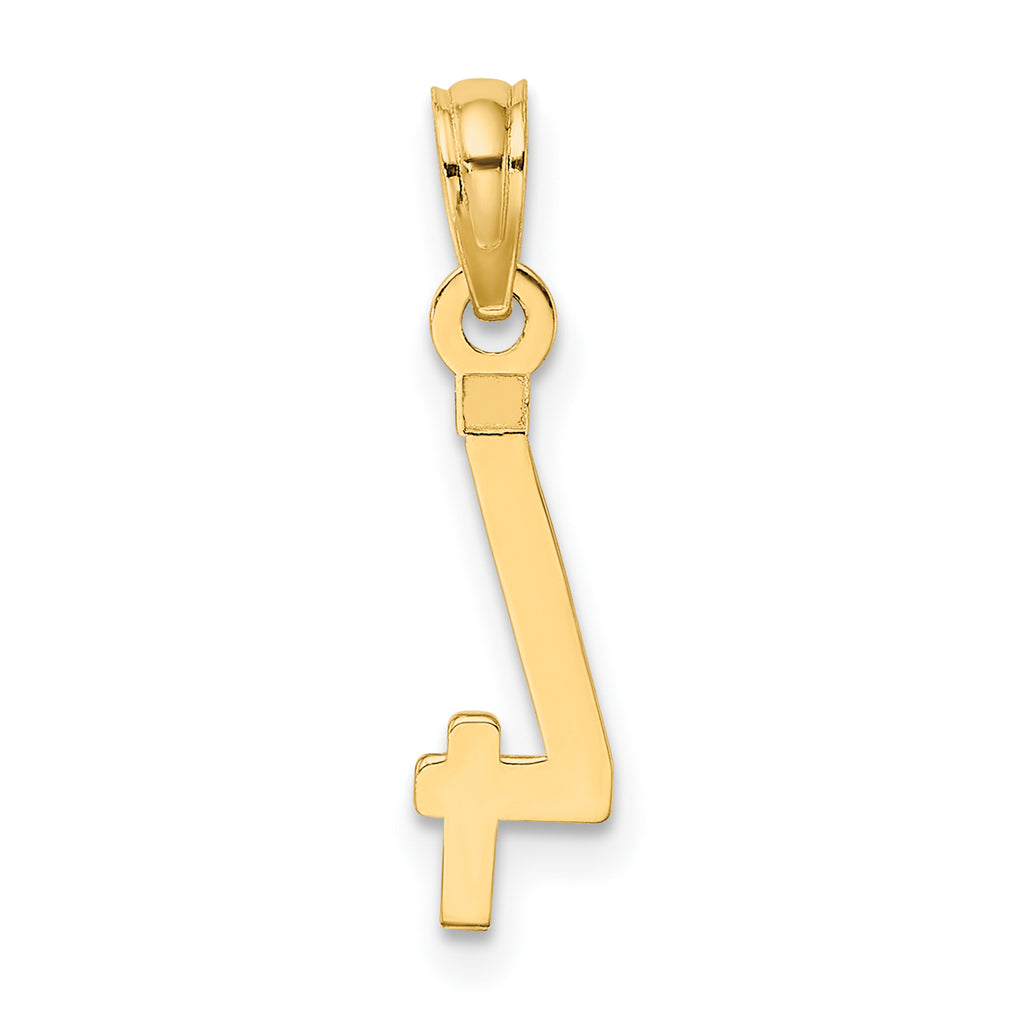 10K Number 4 Block Charm